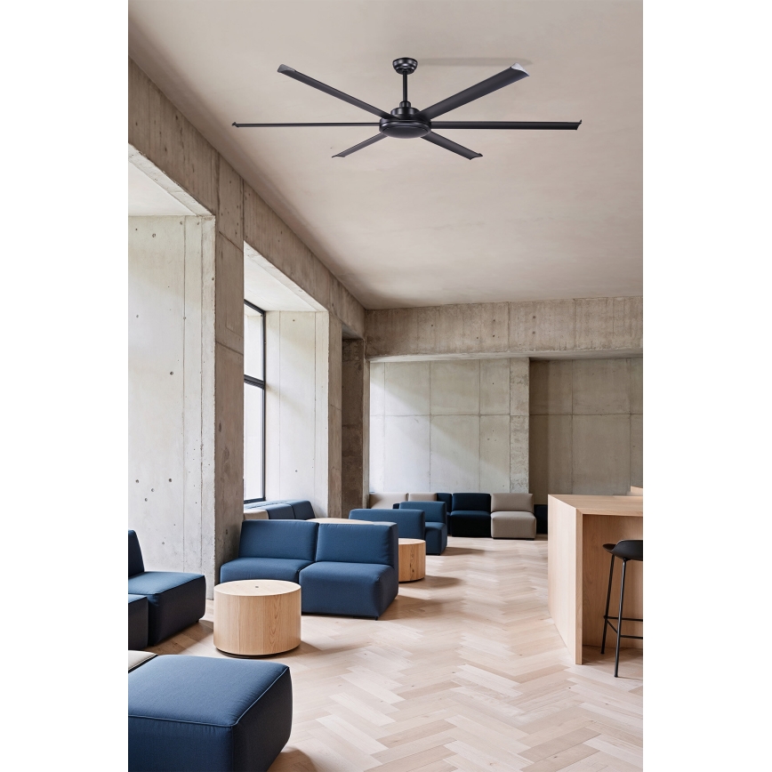 FARO 34203 - Ανεμιστήρας οροφής ROTTERDAM XL μαύρο διάμετρος 200 cm + τηλεχειριστήριο