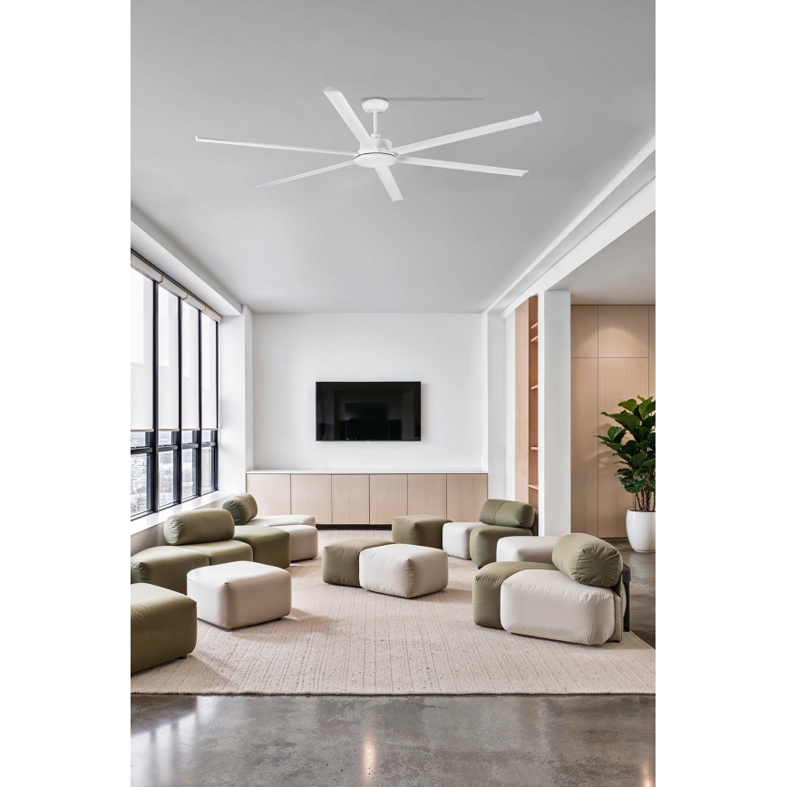 FARO 34206-130 - Ανεμιστήρας οροφής LED Dimmable ROTTERDAM XXL LED/32W/230V λευκό διάμετρος 250 cm + τηλεχειριστήριο