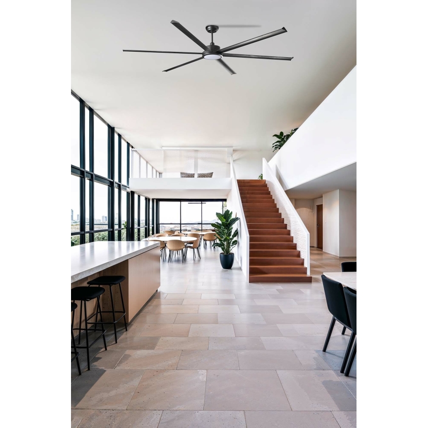 FARO 34207-130 - Ανεμιστήρας οροφής LED Dimmable ROTTERDAM XXL LED/32W/230V μαύρο διάμετρος 250 cm + τηλεχειριστήριο
