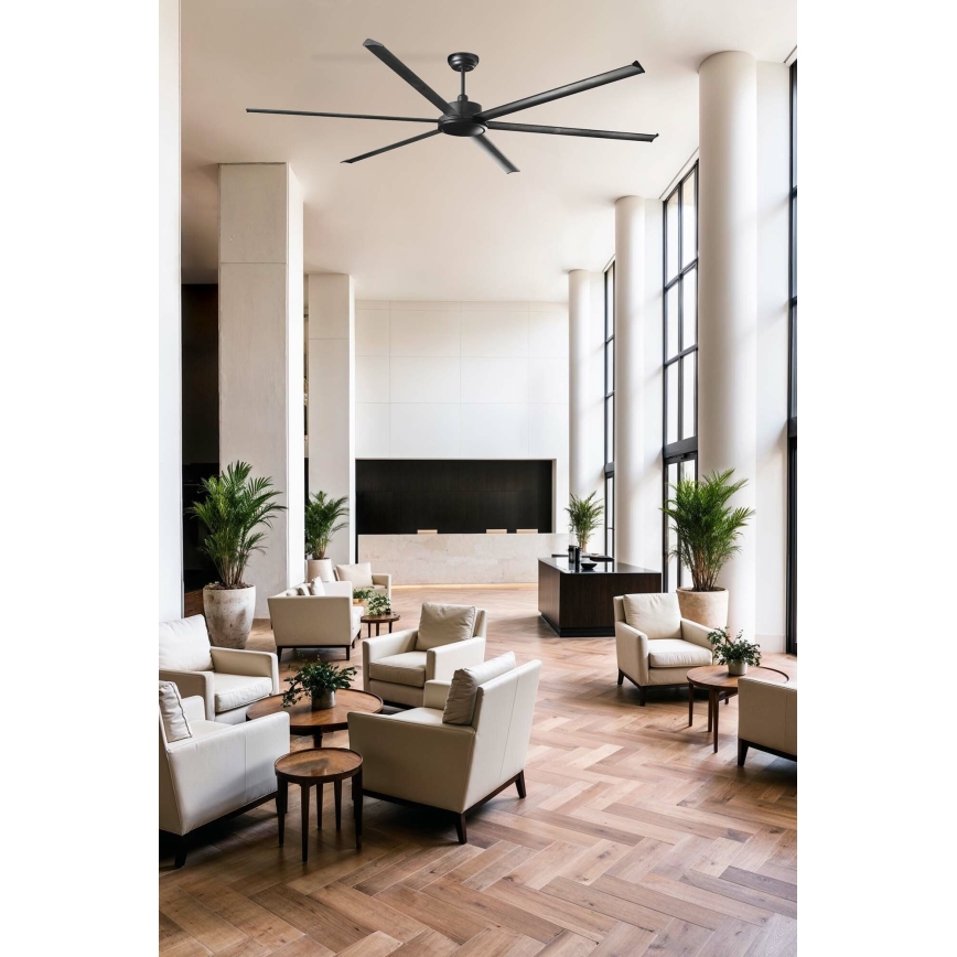 FARO 34207 - Ανεμιστήρας οροφής ROTTERDAM XXL μαύρο διάμετρος 250 cm + τηλεχειριστήριο