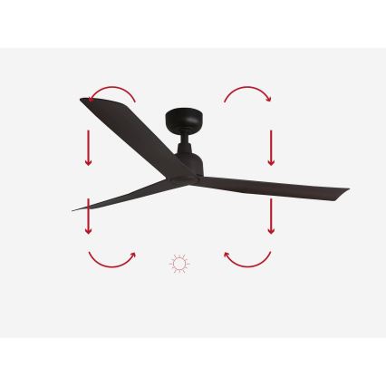 FARO 34275 - Ανεμιστήρας οροφής MARINE M καφέ διάμετρος 125 cm IP44 + τηλεχειριστήριο
