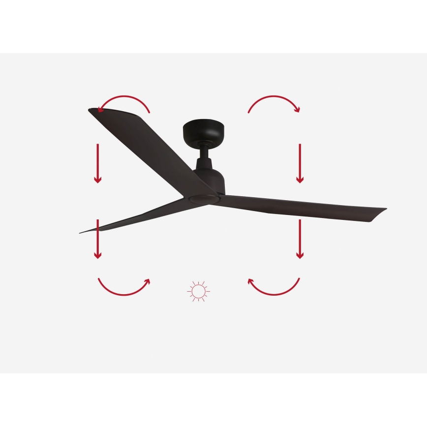 FARO 34275 - Ανεμιστήρας οροφής MARINE M καφέ διάμετρος 125 cm IP44 + τηλεχειριστήριο