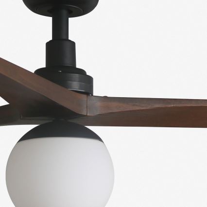 FARO 34276-11L - Οροφής ανεμιστήρας KLIM L 1xE27/15W/230V καρυδιά/μαύρο διάμ. 150 εκ. + τηλεχειριστήριο