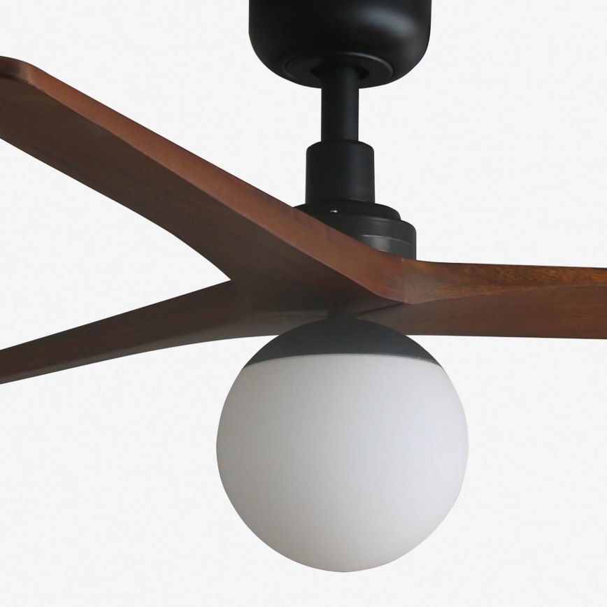 FARO 34277-11L - Ανεμιστήρας οροφής KLIM M 1xE27/15W/230V καρυδιά/μαύρο διάμετρος 125 cm + τηλεχειριστήριο