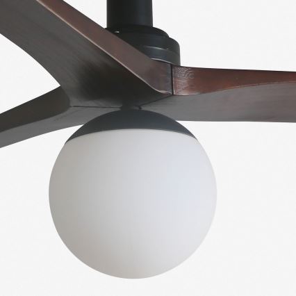 FARO 34278WT-11L - Ανεμιστήρας οροφής KLIM S 1xE27/15W/230V ξύλο/μαύρο διάμετρος 92,5 cm Wi-Fi Tuya + τηλεχειριστήριο