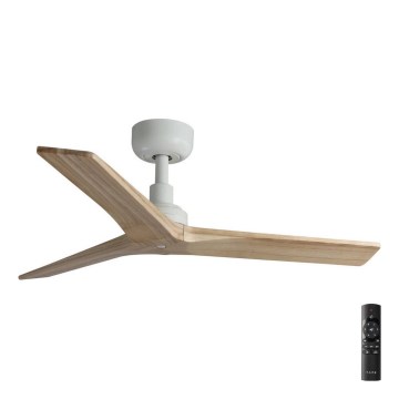 FARO 34281 - Ανεμιστήρας οροφής KLIM S πεύκο/λευκό διάμετρος 92,5 cm + τηλεχειριστήριο