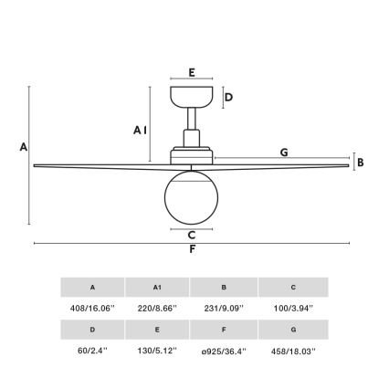 FARO 34281WT-11L - Οροφής ανεμιστήρας KLIM S 1xE27/15W/230V πεύκο/λευκό διάμετρος 92,5 εκ. Wi-Fi Tuya + τηλεχειριστήριο