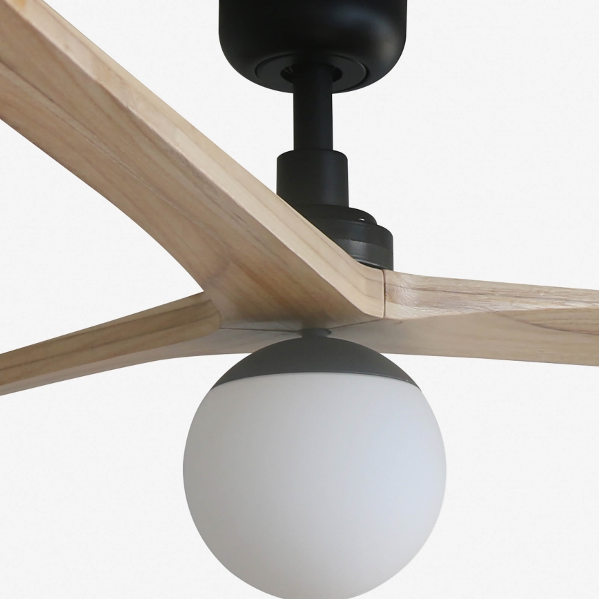 FARO 34282-11L - Ανεμιστήρας οροφής KLIM L 1xE27/15W/230V πεύκο/μαύρο διάμετρος 150 cm + τηλεχειριστήριο