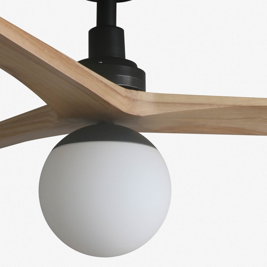 FARO 34283-11L - Ανεμιστήρας οροφής KLIM M 1xE27/15W/230V πεύκο/μαύρο διάμετρος 125 cm + τηλεχειριστήριο