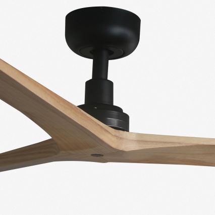 FARO 34283 - Ανεμιστήρας οροφής KLIM M πεύκο/μαύρο διάμετρος 125 cm + τηλεχειριστήριο