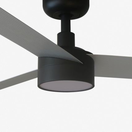 FARO 34286-1TW - Ανεμιστήρας οροφής LED CRUISER L με ρύθμιση φωτεινότητας, LED/18W/230V, 2700/3000/4000K, Ø 132 cm, μαύρο/γκρι + τηλεχειριστήριο