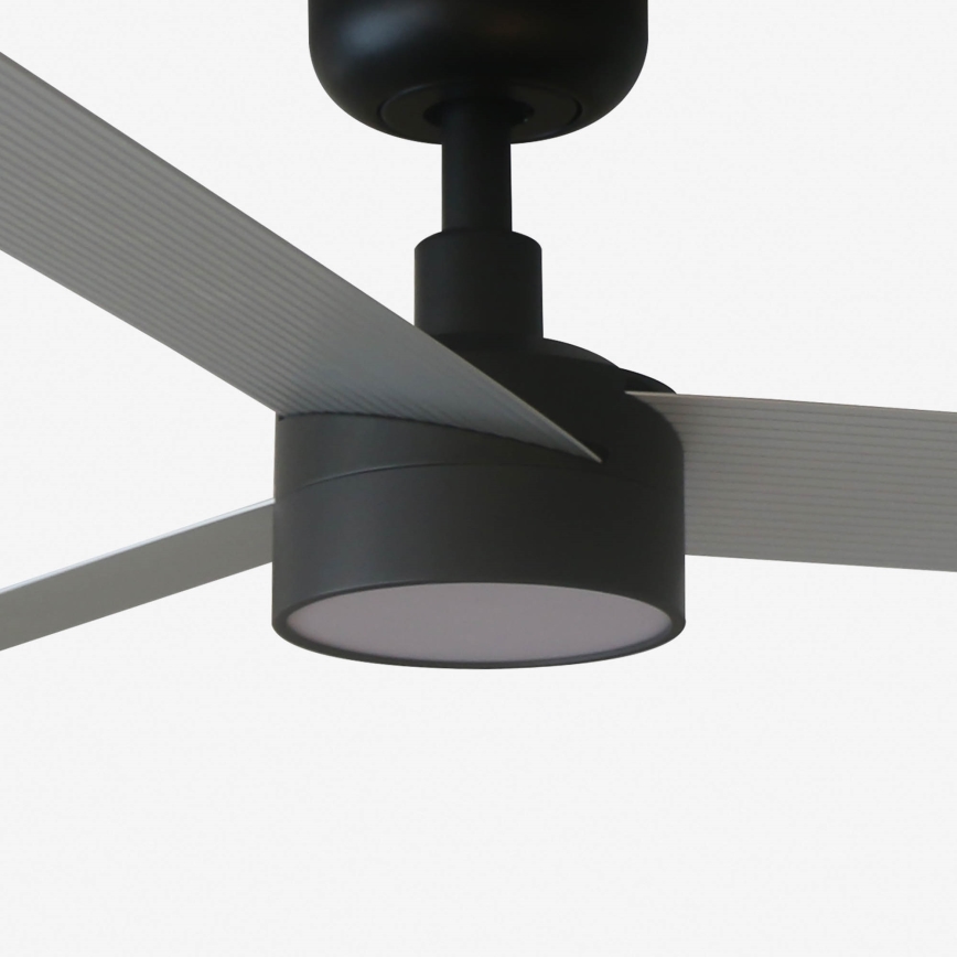 FARO 34286-1TW - Ανεμιστήρας οροφής LED CRUISER L με ρύθμιση φωτεινότητας, LED/18W/230V, 2700/3000/4000K, Ø 132 cm, μαύρο/γκρι + τηλεχειριστήριο