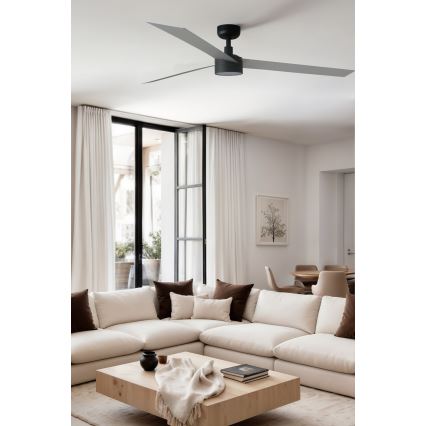 FARO 34287WT1S - Ανεμιστήρας οροφής LED με ρύθμιση φωτεινότητας CRUISER XL LED/18W/230V 2700/3000/4000K Ø 160 cm γκρι/μαύρο Wi-Fi Tuya + τηλεχειριστήριο