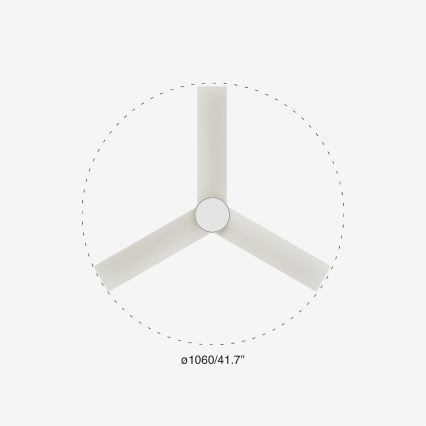 FARO 34288-1TW - Ανεμιστήρας οροφής LED με ρύθμιση φωτεινότητας CRUISER S LED/20W/230V διάμ. 106 εκ. 2700/4000/6500K + τηλεχειριστήριο