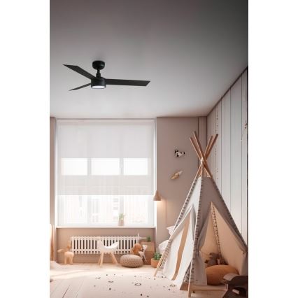 FARO 34289-1TW - LED Ρυθμιζόμενος Οροφής Ανεμιστήρας CRUISER S LED/18W/230V 2700/4000/6500K διάμ. 106 εκ. μαύρος + τηλεχειριστήριο