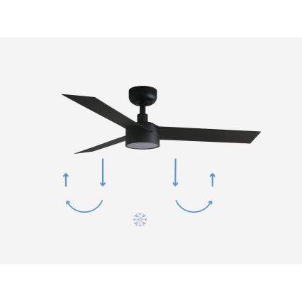 FARO 34289-1TW - LED Ρυθμιζόμενος Οροφής Ανεμιστήρας CRUISER S LED/18W/230V 2700/4000/6500K διάμ. 106 εκ. μαύρος + τηλεχειριστήριο