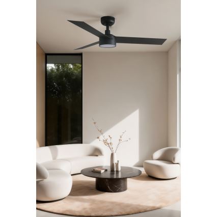 FARO 34289WT1S - Ρυθμιζόμενος ανεμιστήρας οροφής με LED CRUISER S LED/18W/230V 2700/3000/4000K διάμ. 106 cm μαύρος Wi-Fi Tuya + τηλεχειριστήριο