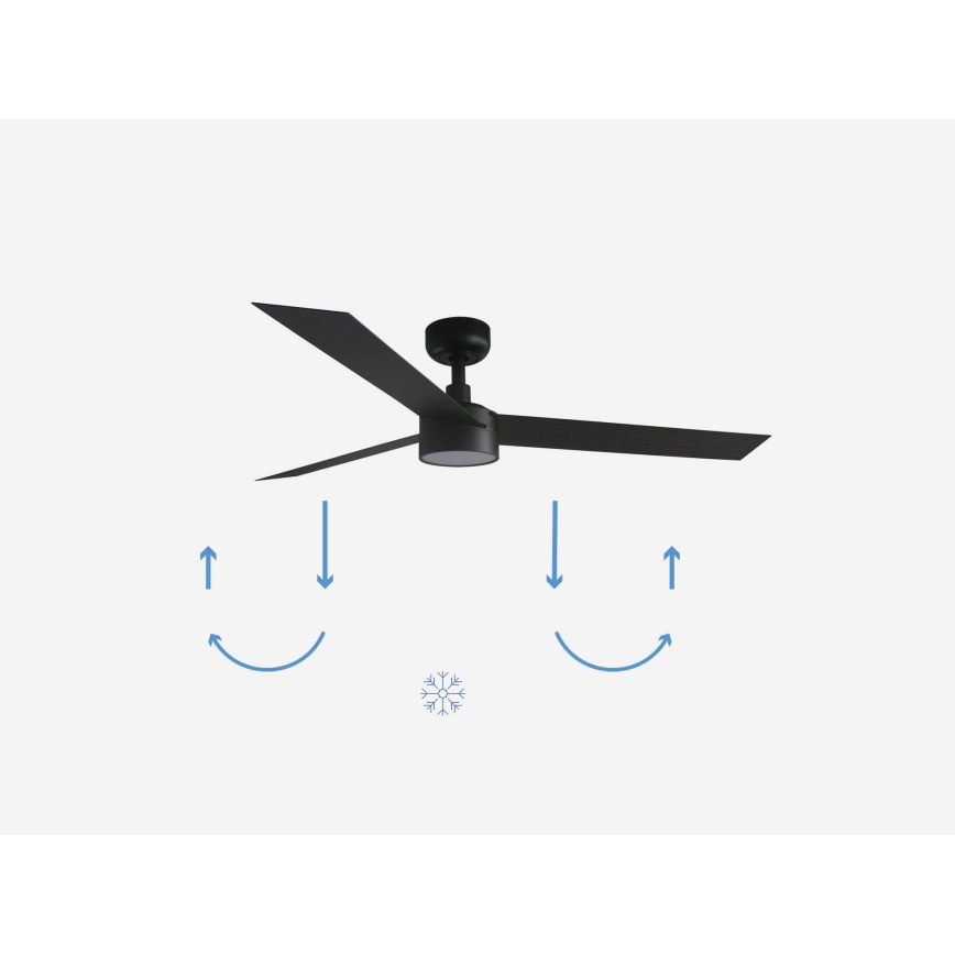 FARO 34291-1TW - Ρυθμιζόμενος LED οροφής ανεμιστήρας CRUISER LED/20W/230V 2700/4000/6500K διάμ. 132 εκ. μαύρος + τηλεχειριστήριο