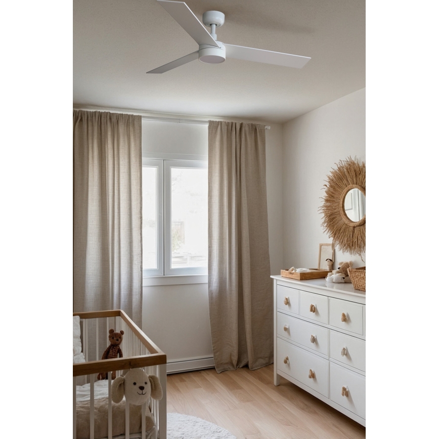 FARO 34295-1TW - Ρυθμιζόμενος LED οροφής ανεμιστήρας RUDDER S LED/18W/230V 2700/4000/6500K διάμ. 106 εκ. λευκός + τηλεχειριστήριο