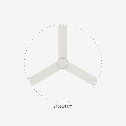 FARO 34295-1TW - Ρυθμιζόμενος LED οροφής ανεμιστήρας RUDDER S LED/18W/230V 2700/4000/6500K διάμ. 106 εκ. λευκός + τηλεχειριστήριο