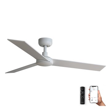 FARO 34295WP - Ανεμιστήρας οροφής RUDDER S λευκό διάμετρος 106 cm SMART + τηλεχειριστήριο