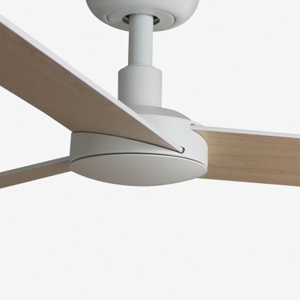 FARO 34295WT - Ανεμιστήρας οροφής RUDDER S λευκό/μπεζ διάμετρος 106 cm Wi-Fi Tuya + τηλεχειριστήριο