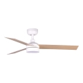 FARO 34295WT1S - LED ανεμιστήρας οροφής RUDDER με LED/18W/230V 2700/3000/4000K διάμ. 106 cm μπεζ/λευκό Wi‑Fi Tuya + τηλεχειριστήριο