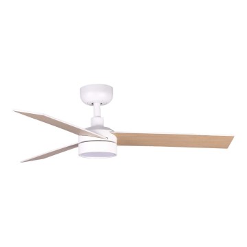 FARO 34295WT1S - LED ανεμιστήρας οροφής RUDDER με LED/18W/230V 2700/3000/4000K διάμ. 106 cm μπεζ/λευκό Wi‑Fi Tuya + τηλεχειριστήριο