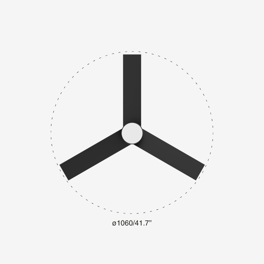 FARO 34296-1TW - Ρυθμιζόμενος LED οροφής ανεμιστήρας RUDDER S LED/18W/230V 2700/4000/6500K διάμ. 106 εκ. μαύρος + τηλεχειριστήριο