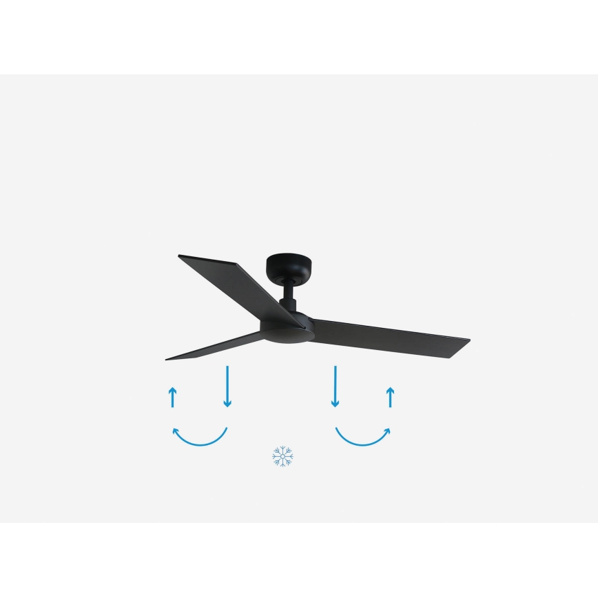 FARO 34296WP - Ανεμιστήρας οροφής RUDDER S μαύρο διάμετρος 106 cm SMART + τηλεχειριστήριο
