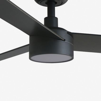 FARO 34296WT-1TW - Ανεμιστήρας οροφής LED Dimmable RUDDER S LED/18W/230V 2700/4350/6000K μαύρο/καφέ διάμετρος 106 cm Wi-Fi Tuya + τηλεχειριστήριο