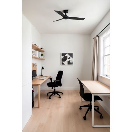 FARO 34296WT - Ανεμιστήρας οροφής RUDDER S μαύρο/καφέ διάμετρος 106 cm Wi-Fi Tuya + τηλεχειριστήριο