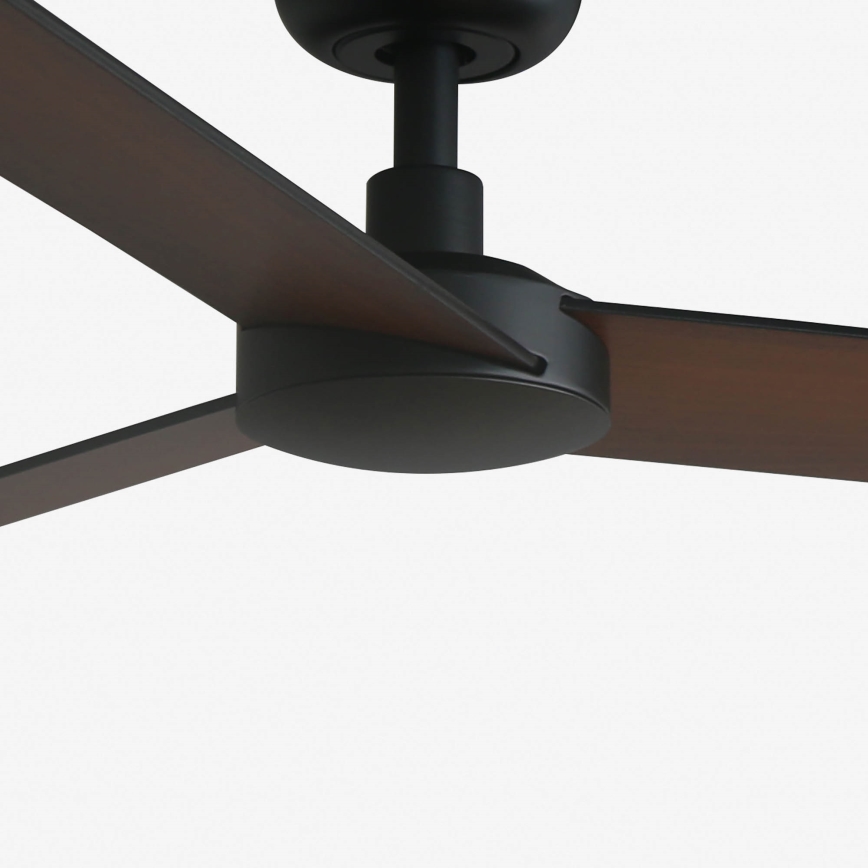 FARO 34296WT - Ανεμιστήρας οροφής RUDDER S μαύρο/καφέ διάμετρος 106 cm Wi-Fi Tuya + τηλεχειριστήριο