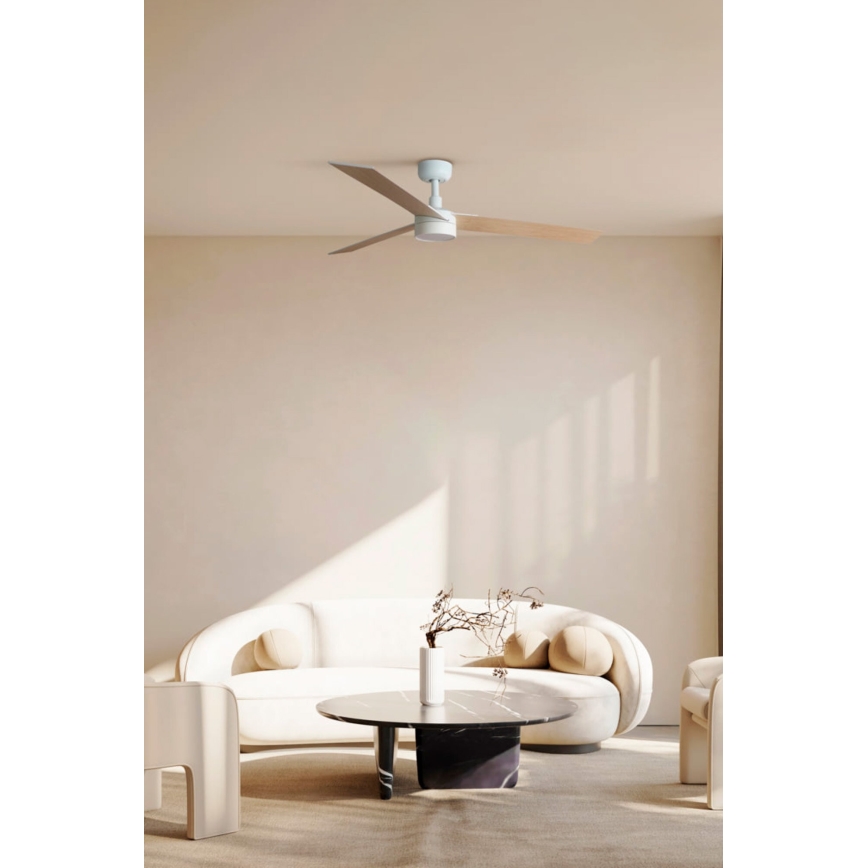 FARO 34297-1TW - Ανεμιστήρας LED Dimmable RUDDER L LED/20W/230V 2700/4000/6500K δ. 132 cm + τηλεχειριστήριο