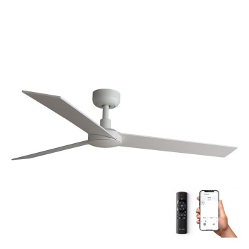 FARO 34297WP - Ανεμιστήρας οροφής RUDDER L λευκό διάμετρος 132 cm SMART + τηλεχειριστήριο