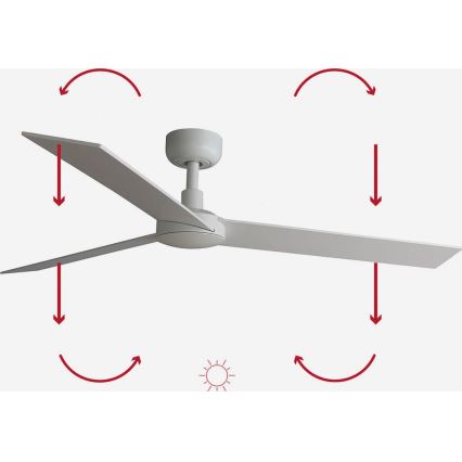FARO 34297WP - Ανεμιστήρας οροφής RUDDER L λευκό διάμετρος 132 cm SMART + τηλεχειριστήριο