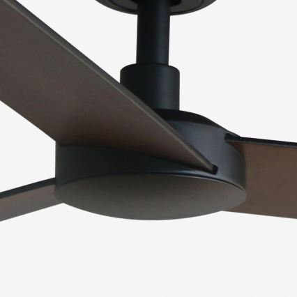 FARO 34298WT - Ανεμιστήρας οροφής RUDDER L μαύρο/βέγκε διάμετρος 132 cm Wi-Fi Tuya + τηλεχειριστήριο