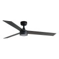 FARO 34298WT1S - Ανεμιστήρας οροφής LED με ρύθμιση φωτεινότητας RUDDER L LED/18W/230V 2700/3000/4000K Ø 132 cm Καφέ/Μαύρο Wi‑Fi Tuya + τηλεχειριστήριο