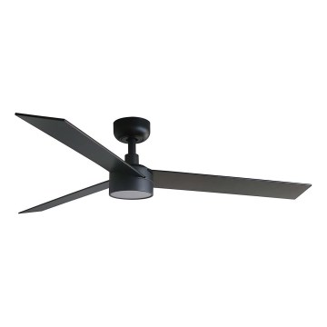 FARO 34298WT1S - Ανεμιστήρας οροφής LED με ρύθμιση φωτεινότητας RUDDER L LED/18W/230V 2700/3000/4000K Ø 132 cm Καφέ/Μαύρο Wi‑Fi Tuya + τηλεχειριστήριο
