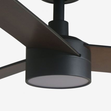 FARO 34298WT1S - Ανεμιστήρας οροφής LED με ρύθμιση φωτεινότητας RUDDER L LED/18W/230V 2700/3000/4000K Ø 132 cm Καφέ/Μαύρο Wi‑Fi Tuya + τηλεχειριστήριο