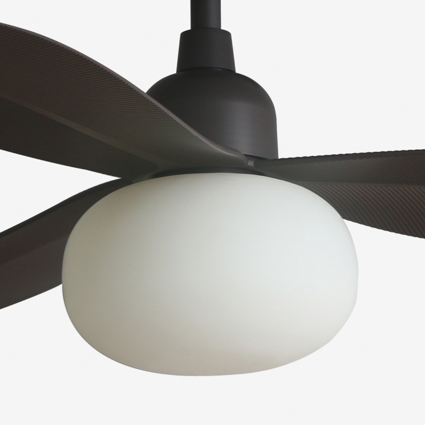 FARO 34301-11L - Ανεμιστήρας οροφής PALMA 1xE27/15W/230V καφέ διάμετρος 129 cm IP44 + τηλεχειριστήριο