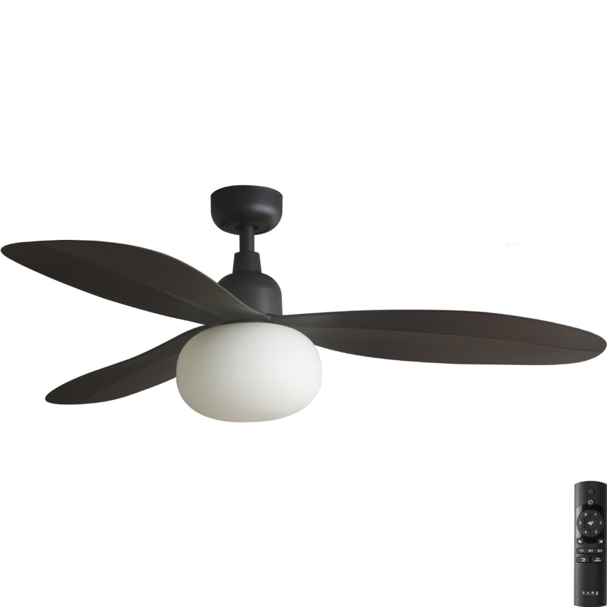 FARO 34301-11L - Ανεμιστήρας οροφής PALMA 1xE27/15W/230V καφέ διάμετρος 129 cm IP44 + τηλεχειριστήριο