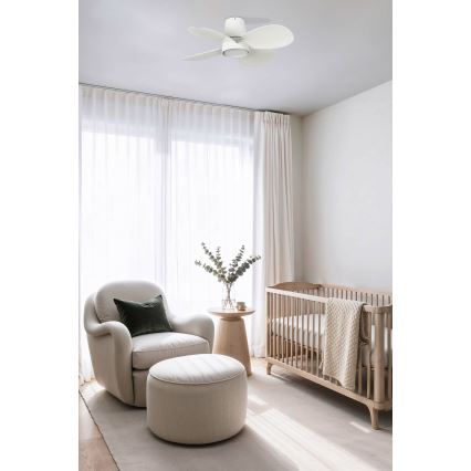 FARO 34315 - Ανεμιστήρας οροφής LED Dimmable KLOVER S LED/20W/230V 2700/4000/6500K λευκό διάμετρος 80 cm + τηλεχειριστήριο