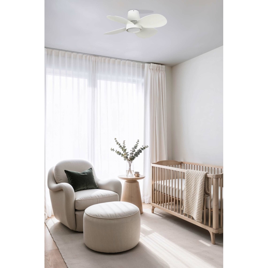FARO 34315 - Ανεμιστήρας οροφής LED Dimmable KLOVER S LED/20W/230V 2700/4000/6500K λευκό διάμετρος 80 cm + τηλεχειριστήριο