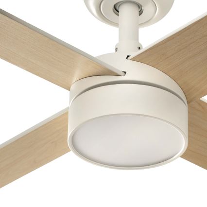 FARO 34355-1TW - Ανεμιστήρας οροφής LED Dimmable RUDDER L LED/20W/230V λευκό/μπεζ διάμετρος 132 cm + τηλεχειριστήριο