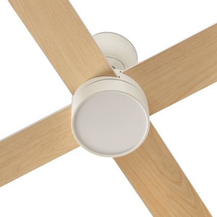 FARO 34355-1TW - Ανεμιστήρας οροφής LED Dimmable RUDDER L LED/20W/230V λευκό/μπεζ διάμετρος 132 cm + τηλεχειριστήριο