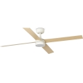 FARO 34355WT-1TW - Ανεμιστήρας οροφής RUDDER L με ρυθμιζόμενο LED φωτισμό LED/18W/230V 2700/3000/4000K λευκό/μπεζ Ø 132 εκ. Wi‑Fi Tuya + τηλεχειριστήριο