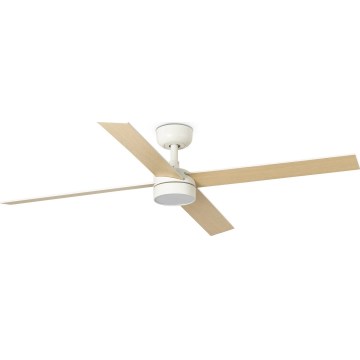 FARO 34355WT-1TW - Ανεμιστήρας οροφής RUDDER L με ρυθμιζόμενο LED φωτισμό LED/18W/230V 2700/3000/4000K λευκό/μπεζ Ø 132 εκ. Wi‑Fi Tuya + τηλεχειριστήριο