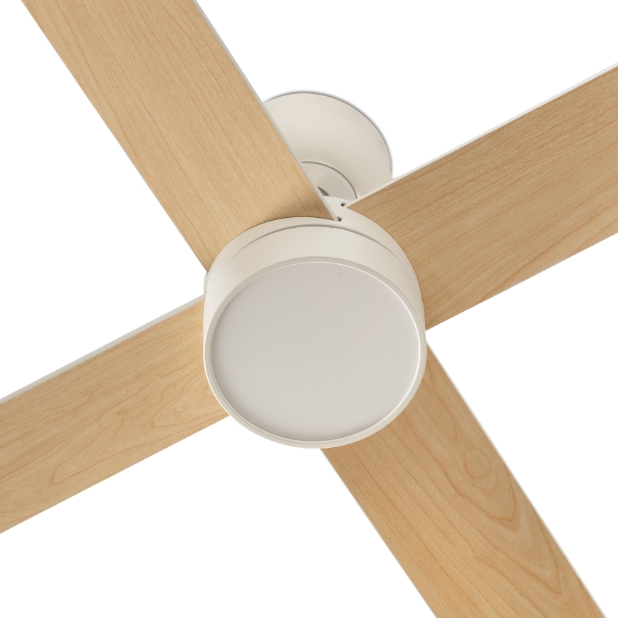 FARO 34355WT-1TW - Ανεμιστήρας οροφής LED Dimmable RUDDER L LED/18W/230V 2700/4350/6000K λευκό/μπεζ διάμετρος 132 cm Wi-Fi Tuya + τηλεχειριστήριο