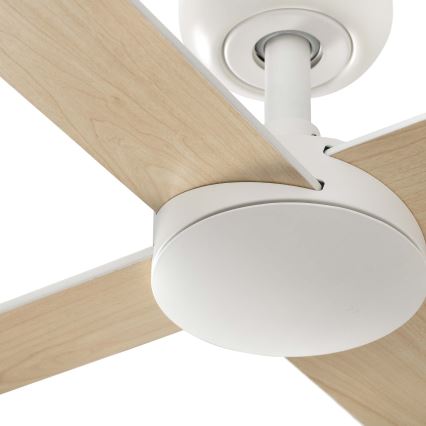 FARO 34355WT - Ανεμιστήρας οροφής RUDDER L λευκό/μπεζ διάμετρος 132 cm Wi-Fi Tuya + τηλεχειριστήριο